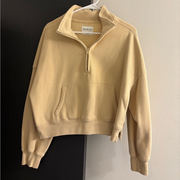 Abercrombie & Fitch Sweaters - Abercrombie & Fitch Light Yellow Mini Sunday Half-Zip